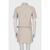 Beige dress with belt