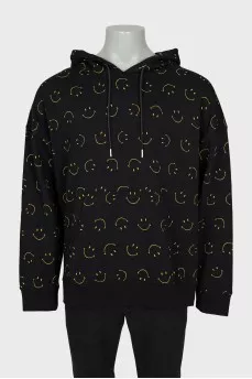 Men's printed hoodie with tag