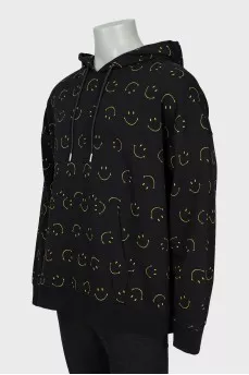 Men's printed hoodie with tag