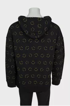 Men's printed hoodie with tag