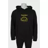 Men's black hoodie with print