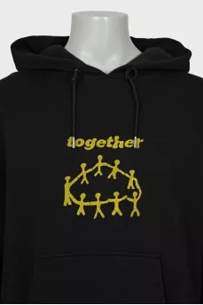 Men's black hoodie with print