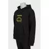 Men's black hoodie with print