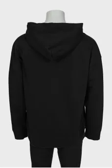Men's black hoodie with print