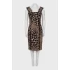 Animal print wool dress