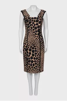 Animal print wool dress