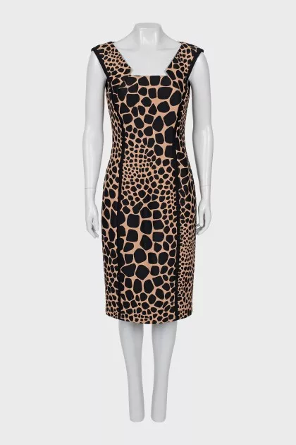 Animal print wool dress