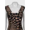 Animal print wool dress