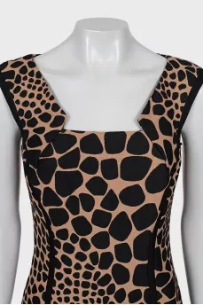 Animal print wool dress