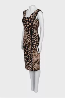 Animal print wool dress