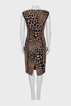 Animal print wool dress