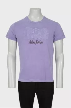 Men's purple t-shirt with logo