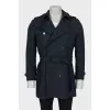Men's coat with buttons and hook