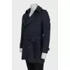Men's coat with buttons and hook