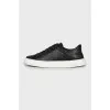 Leather sneakers with signature print