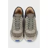Textile and suede sneakers in houndstooth