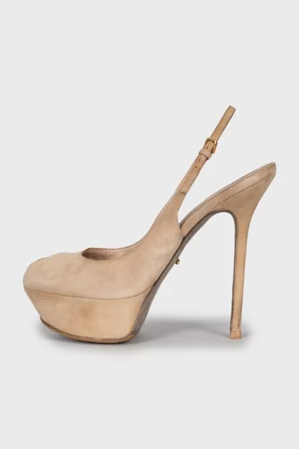 Beige suede shoes