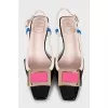 Slanted heel combination slingbacks