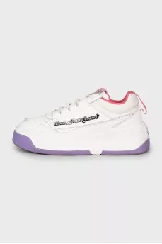 Leather sneakers with high soles
