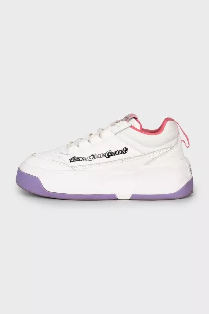Leather sneakers with high soles