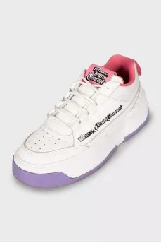 Leather sneakers with high soles