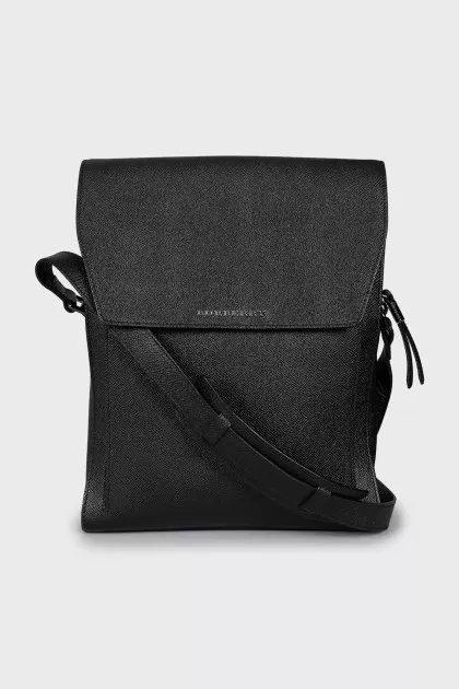 Men's black leather bag