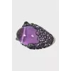 White gold ring with amethyst