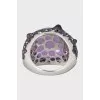 White gold ring with amethyst