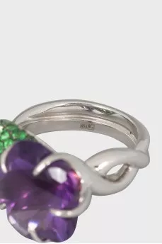 Golden ring with amethyst
