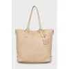 Beige leather bag