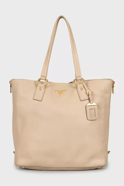 Beige leather bag