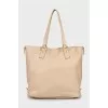 Beige leather bag