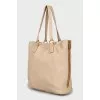 Beige leather bag