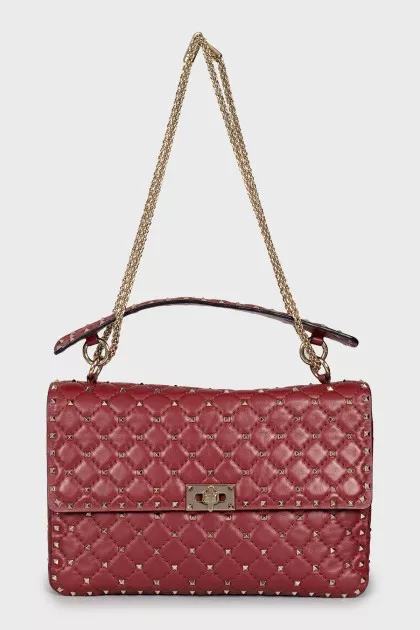 Красная сумка Rockstud Spike