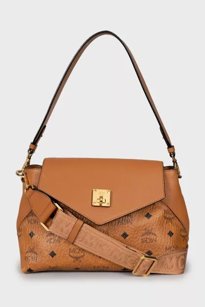 Brown bag with signature print