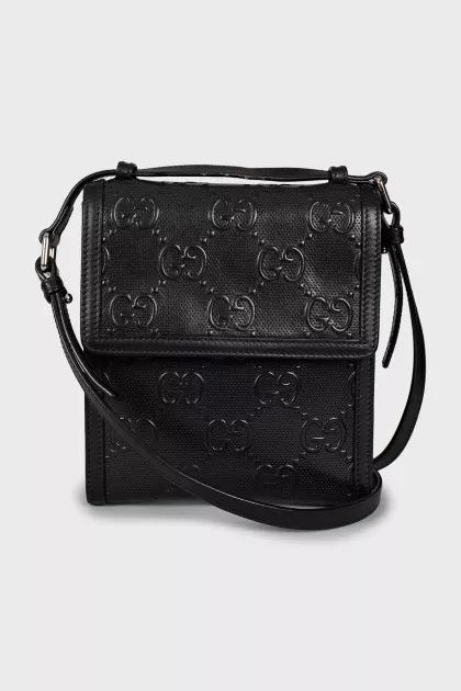 Men's embossed leather bag
