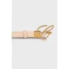 Leather belt with gold buckle
