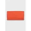 Orange leather wallet