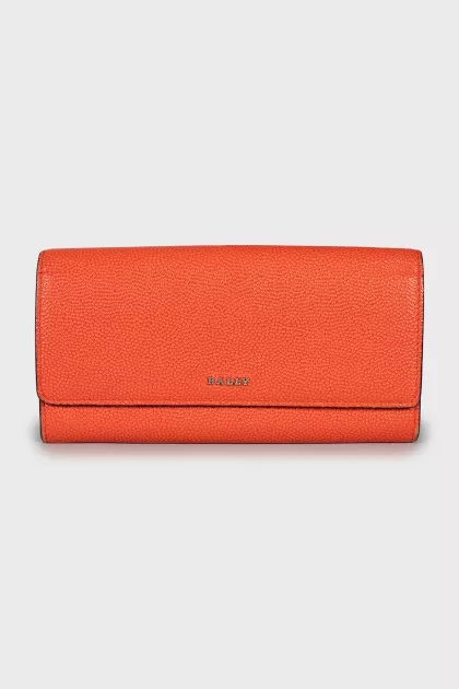 Orange leather wallet