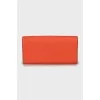 Orange leather wallet