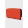 Orange leather wallet