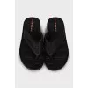 Men's black leather slippers