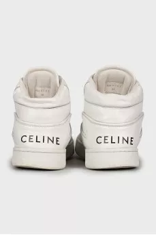 White leather sneakers with perforation
