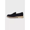 Men's blue suede loafers