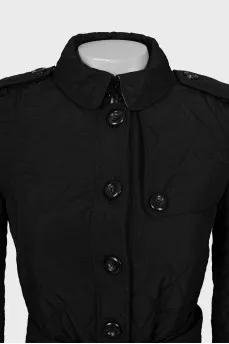 Quilted coat with belt