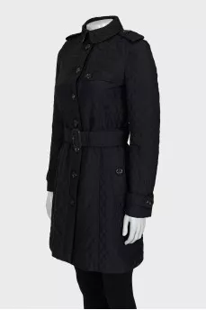 Quilted coat with belt