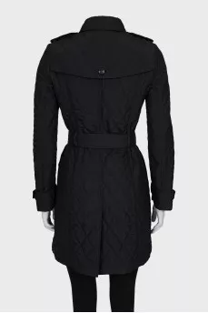 Quilted coat with belt