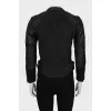 Leather jacket with quilted elements
