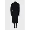Black coat with belt
