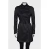 Fitted trench coat in black